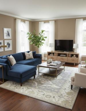 Pastel Brown Floral 10X14 Oushak Oriental Rug