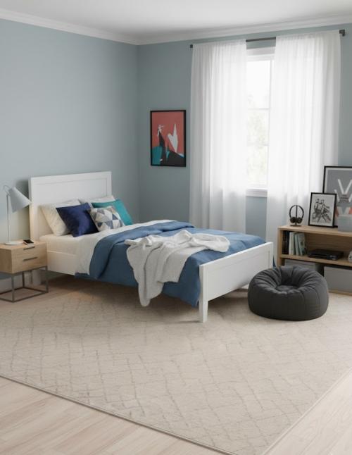 Beige Geometric Modern 6X9 Moroccan Style Oriental Rug