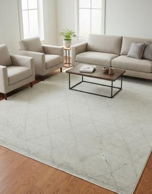 8'3 X 9'11 Greige Hand Knotted Modern Moroccan Style Wool Rug