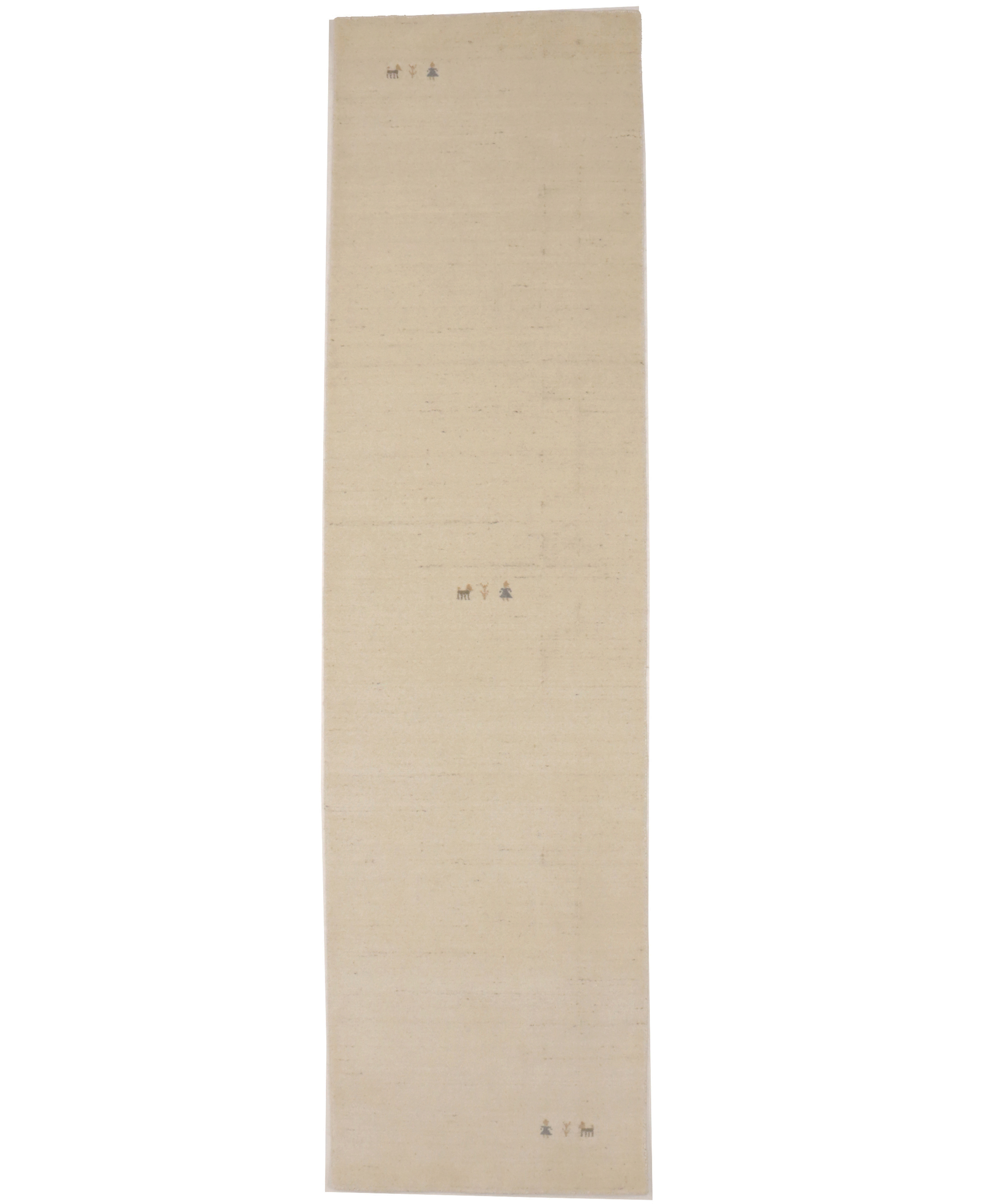 Oatmeal Tribal 3X10 Gabbeh Modern Runner Rug - Image 1