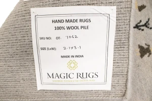 Greige Pictorial Gabbeh Modern Rug in All Size