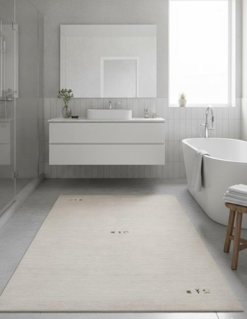 Greige Tribal 4X6 Gabbeh Modern Rug