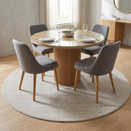 Greige Tribal 6X6 Gabbeh Modern Round Rug