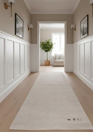 Greige Tribal 3X10 Gabbeh Modern Runner Rug