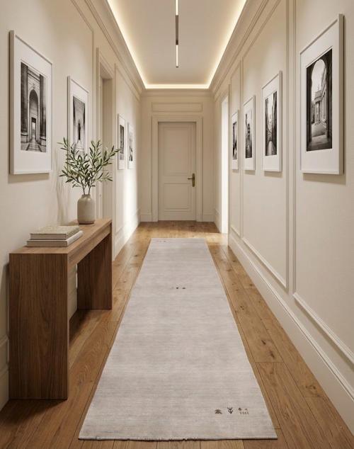 Greige Tribal 3X12 Gabbeh Modern Runner Rug