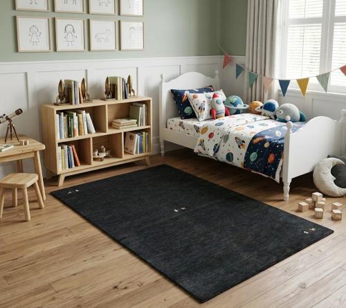 Charcoal Tribal 5X8 Gabbeh Modern Rug