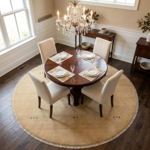 Cream Tribal 8X8 Gabbeh Modern Round Rug
