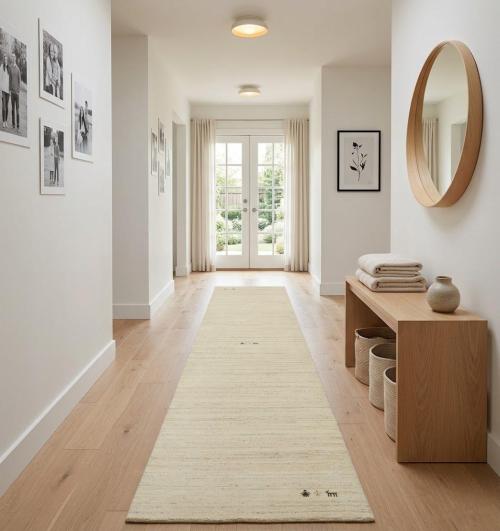 Oatmeal Tribal 3X12 Gabbeh Modern Runner Rug