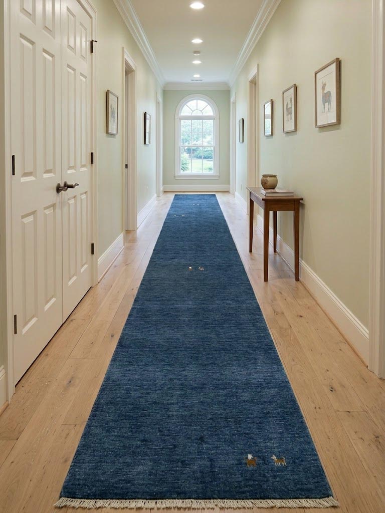 Steel Blue Tribal 3X10 Gabbeh Modern Runner Rug - Image 2