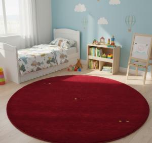 Red Tribal 6X6 Gabbeh Modern Round Rug