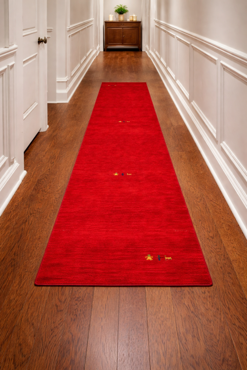 Red Tribal 3X12 Gabbeh Modern Runner Rug