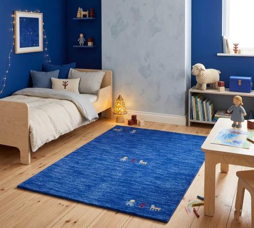 Royal Blue Pictorial Gabbeh Modern Rug in all sizes
