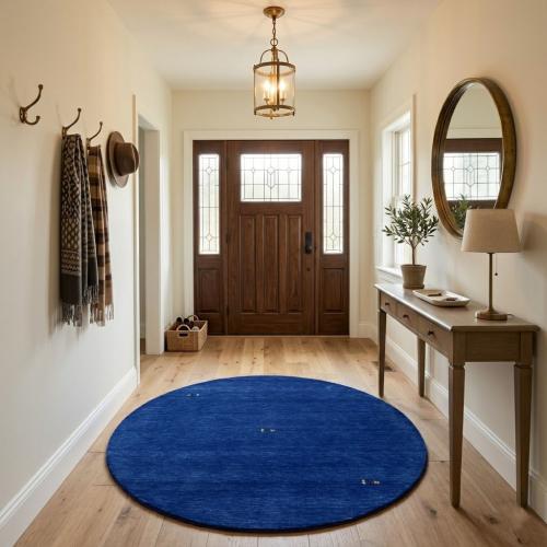 Royal Blue Tribal 6X6 Gabbeh Modern Round Rug