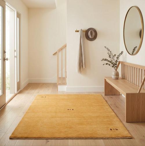 Golden Peach Tribal 6X6 Gabbeh Modern Square Rug