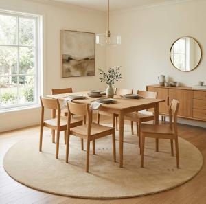 Beige Tribal 8X8 Gabbeh Modern Round Rug