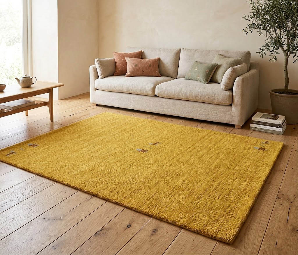 Marigold Pictorial Gabbeh Modern Rug in All Size - Image 2