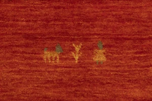 Orange-red Tribal 8X8 Gabbeh Modern Square Rug