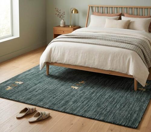 Dark Green Pictorial Gabbeh Modern Rug in All Size