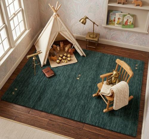 Dark Green Tribal 5X8 Gabbeh Modern Rug