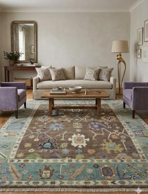 8'11 x 11'10 Hand Knotted Colorfast Oushak Oriental Wool Rug