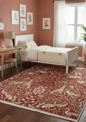 Red Pictorial Tribal 8X10 Chobi Oriental Rug