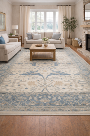 12'2 X 17'11 Hand Knotted Floral Oushak Oriental Wool Rug