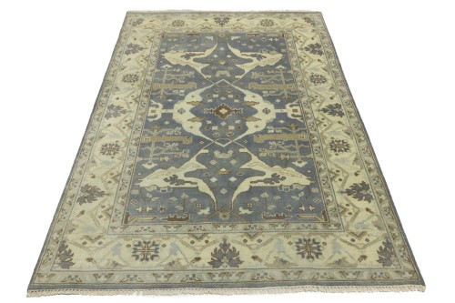Gray Floral 6X9 Oushak Oriental Rug