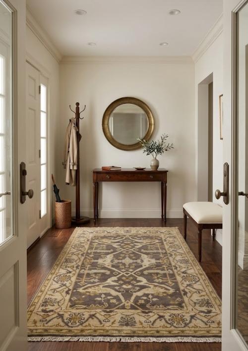 Taupe Floral 4X6 Oushak Oriental Rug