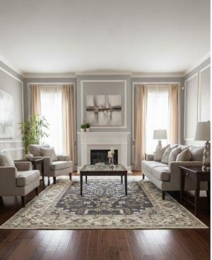 Gray Floral 12X18 Oushak Chobi Oriental  Rug