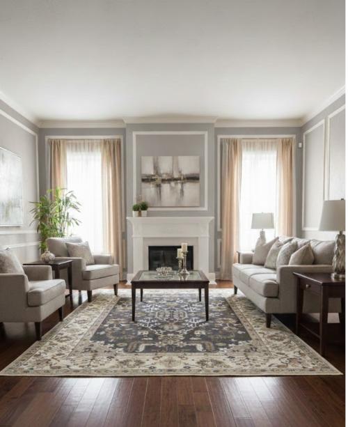 Gray Floral 12X18 Oushak Chobi Oriental  Rug