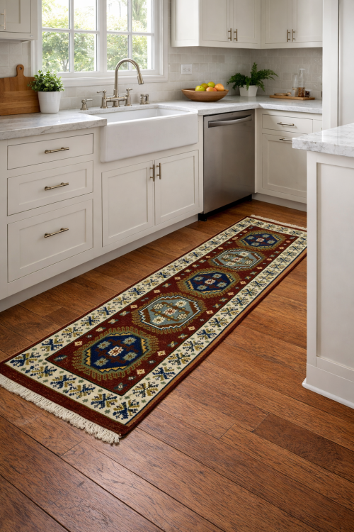 Rusty Red Tribal 2'3X6'6 Kazak Oriental Runner Rug