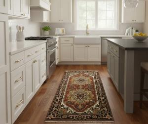 Rust Orange Floral 3X6 Heriz Serapi Oriental Rug