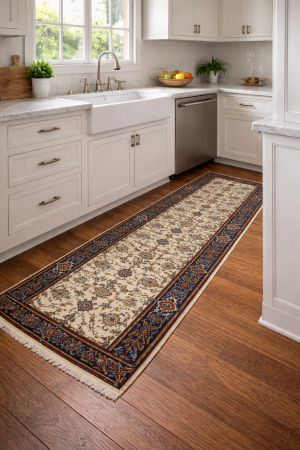 Cream Floral 3X10 Chobi Oriental Runner Rug