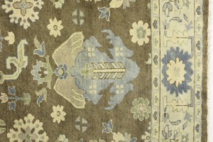 Brown Floral 8X10 Oushak Chobi Oriental Rug