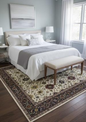 Cream Floral 6X9 Chobi Oriental Rug