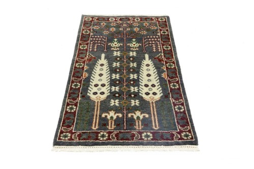 Gray Floral 3X5 Tree of Life Chobi Oriental Rug