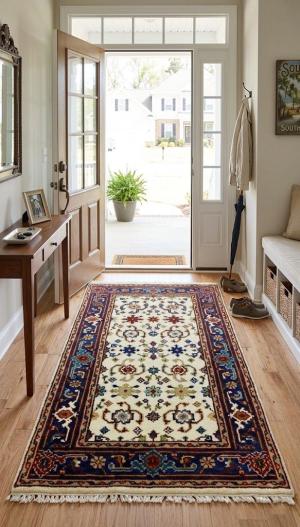 Cream Floral 3X5 Indo-Mahal Oriental Rug