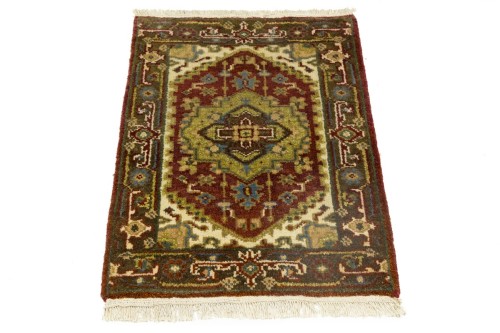 Rusty Red Floral Tribal 2X3 Heriz Serapi Oriental Rug