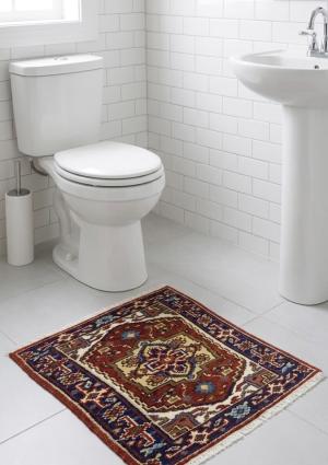 2'0 x 2'11 Hand Knotted Rusty Heriz Serapi Oriental Wool Rug