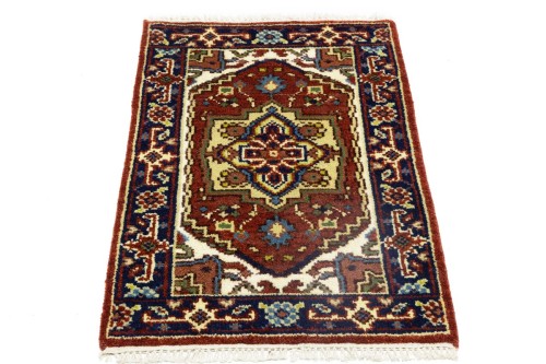 Rusty Red Floral Tribal 2X3 Heriz Serapi Oriental Rug