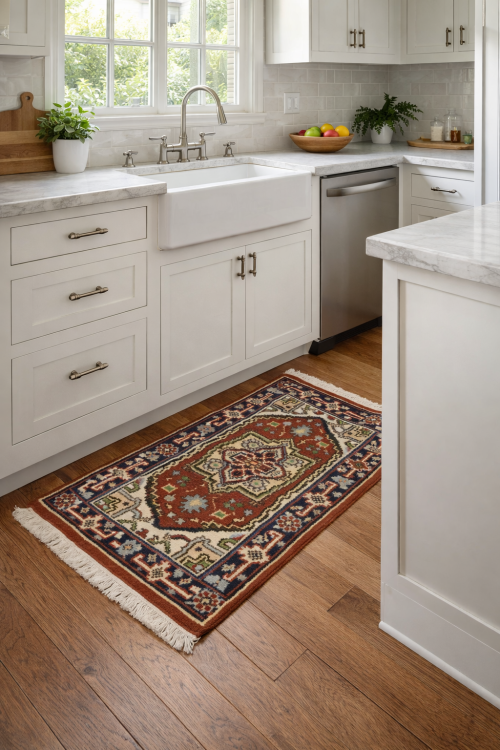 Red Floral Tribal 2X3 Heriz Serapi Oriental Rug