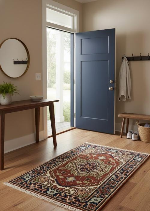 Rusty Red Floral Tribal 2X3 Heriz Serapi Oriental Rug