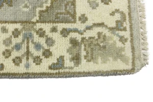 Light Gray Floral 3X10 Oushak Chobi Oriental Runner Rug