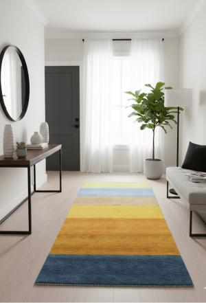 Multicolored Stripes Tribal 3X7 Indo-Gabbeh Oriental Runner Rug