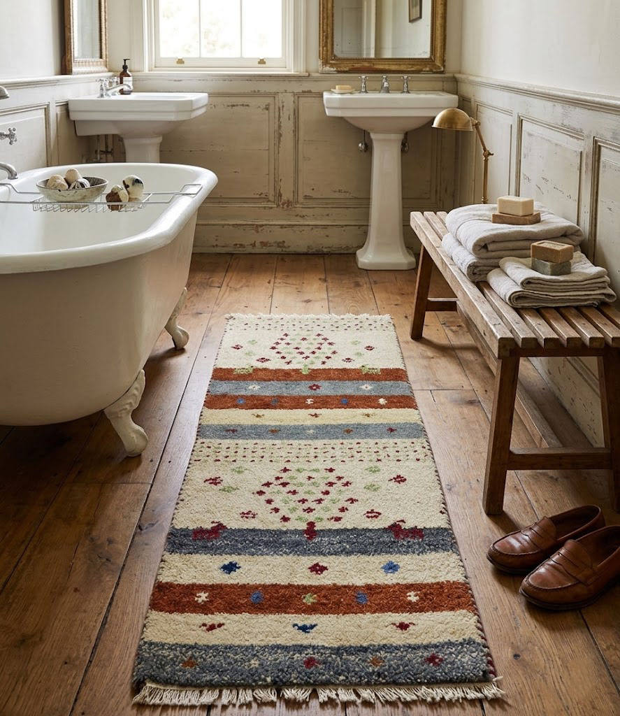 1'4 x 3'11 Hand Knotted Indo-Gabbeh Oriental Wool Rug - Image 2