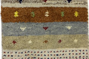 Multicolored Stripes Tribal 1'4X4 Indo-Gabbeh Oriental Rug