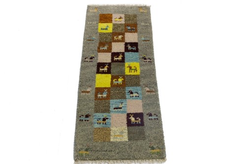 Gray Tribal 1'4X4 Indo-Gabbeh Oriental Rug