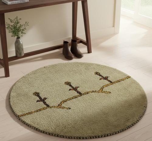 Cream Tribal 3X3 Indo-Gabbeh Oriental Round  Rug