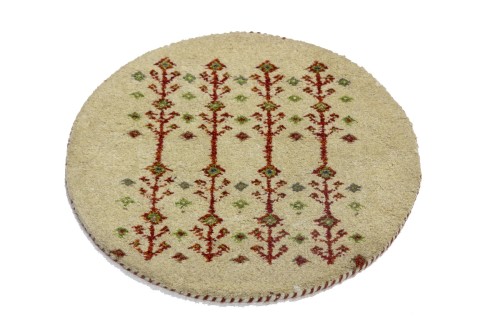 Cream Tribal 2X2 Indo-Gabbeh Oriental Round  Rug