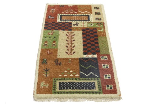 Multicolored Tribal 2X4 Indo-Gabbeh Oriental Rug